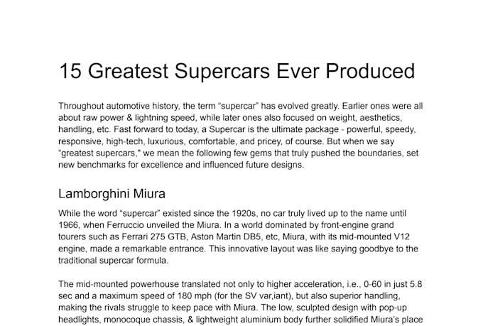 write car articles and blogs for your automotive website